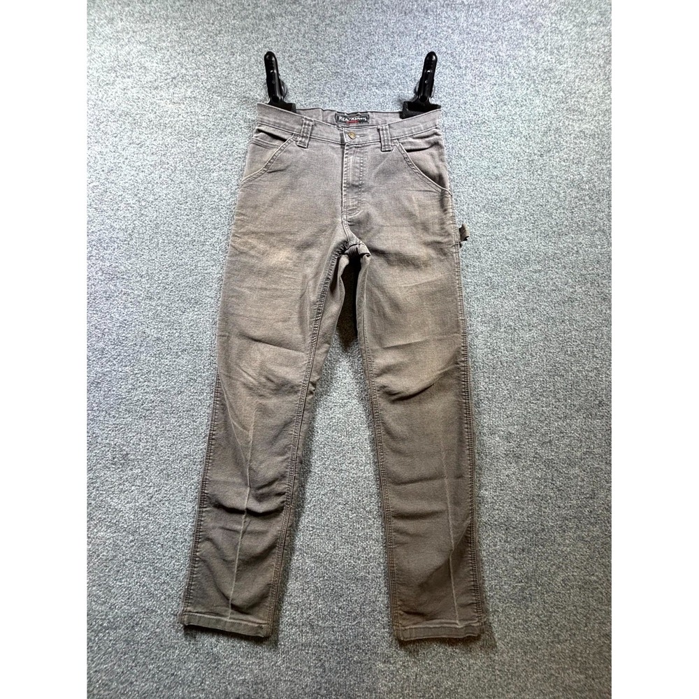 Real Ranch Carpenter Pants Men's 30x34 Gray Stretch Hammer Loop Utility Workwear